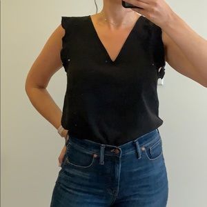 NWOT H&M ruffle sleeve shell